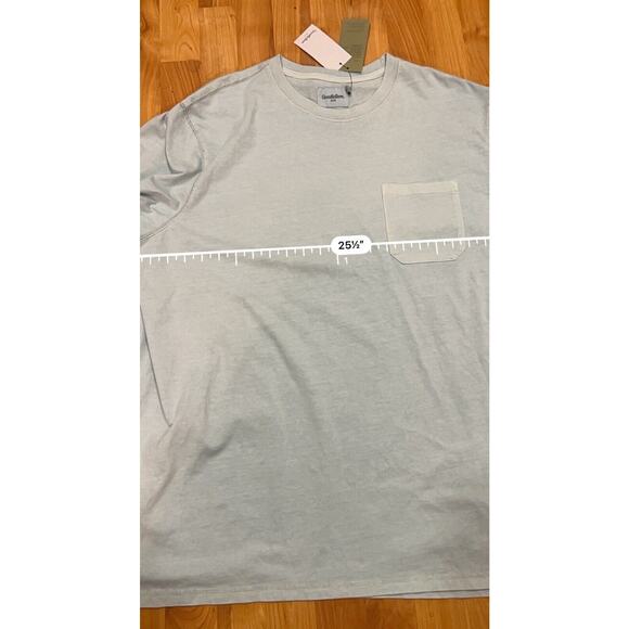 Goodfellow Co Long Sleeve Garment Dyed Pocket T-Shirt Blue Men’s XXL NWT - Picture 5 of 6